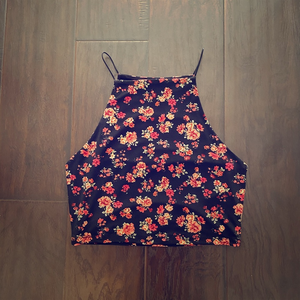 Forever21 Floral Halter Crop Top